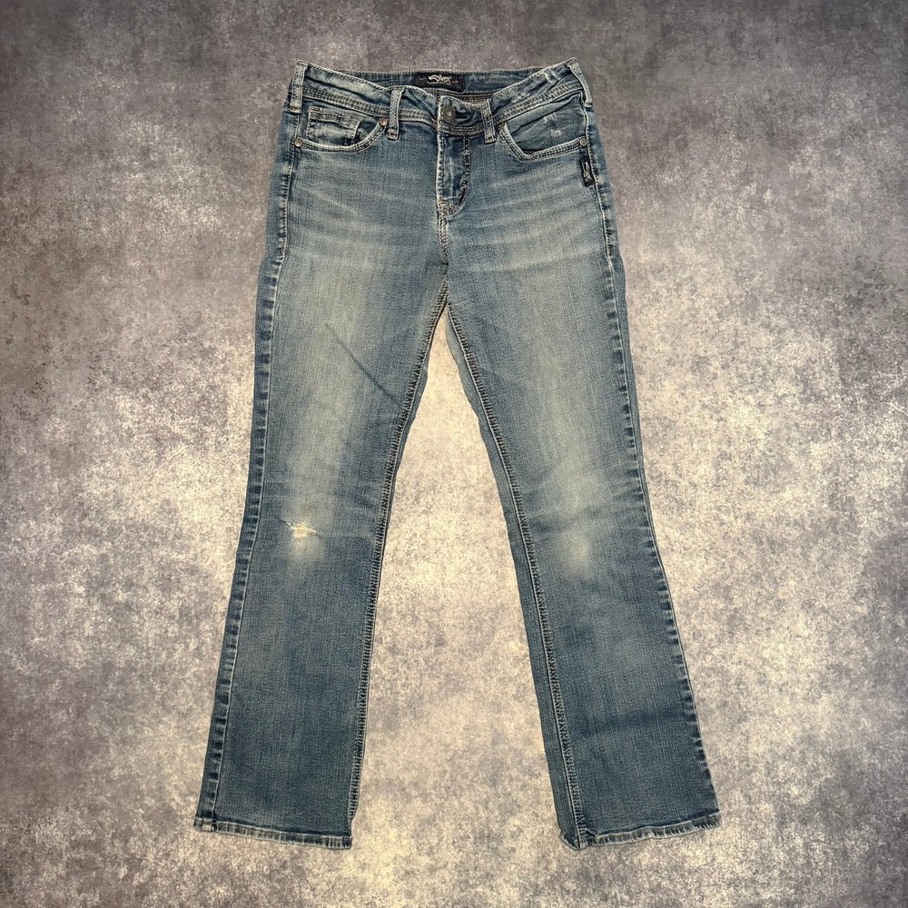 Silver Jeans Co Suki Slim Bootcut Jeans Womens 28x31 Medium Wash Curvy Mid Rise
